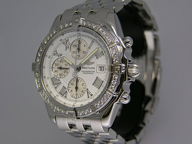 Breitling Crosswind Chronograph A13355 Stainless Steel Diamonds $ 